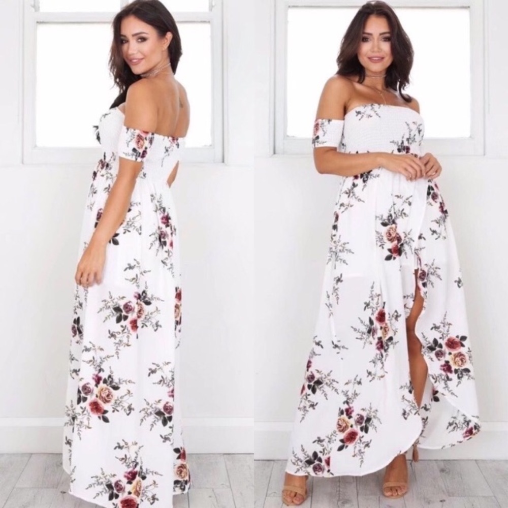 Off Shoulder Faux Wrap Floral Dress - Picture 3 of 8